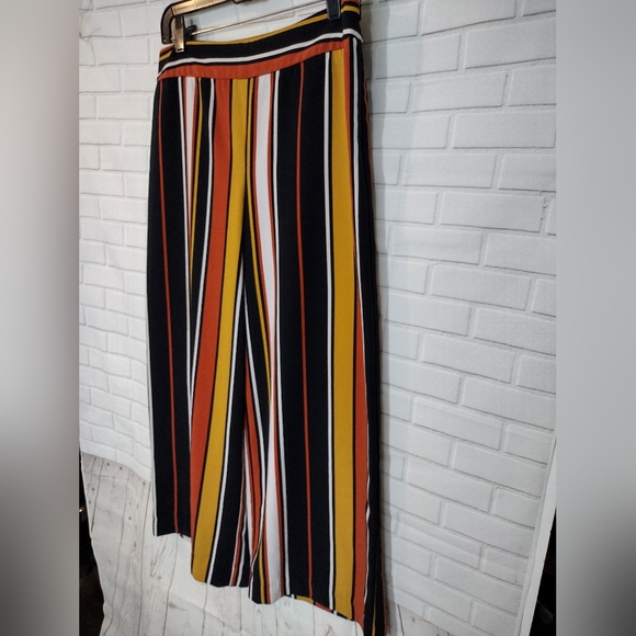 Cynthia Rowley Orange Black and Yellow Striped Pants Slacks - Picture 3 of 8